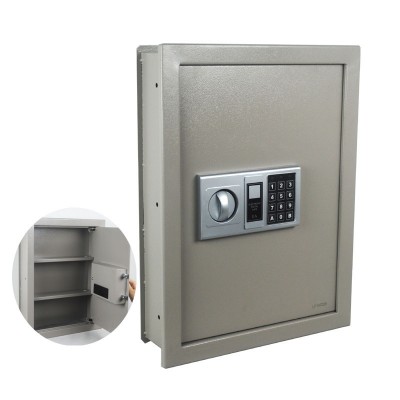 Digital or fingerprint wall mounted hidden safe box with 2 shelves